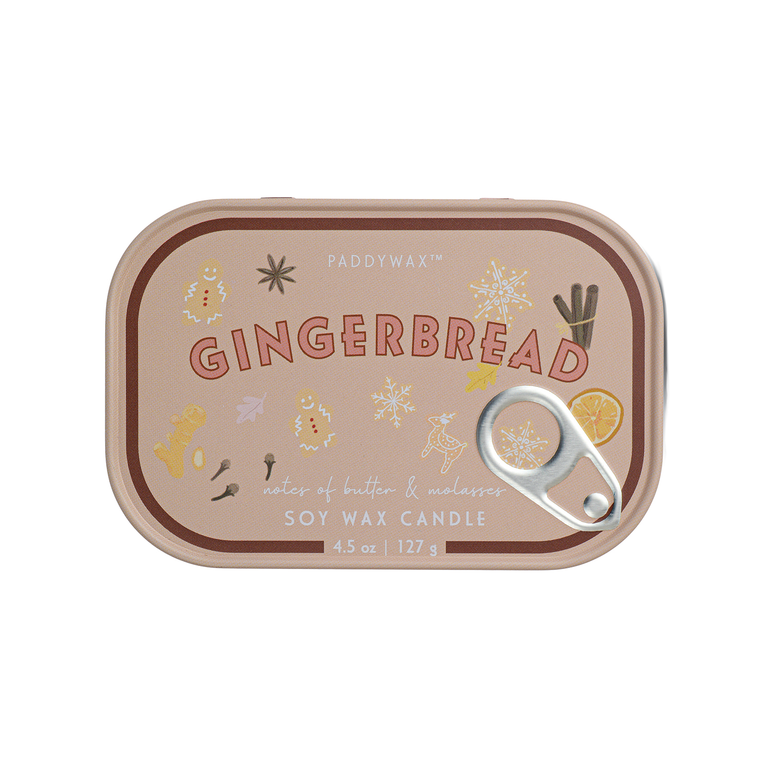 Bistro 127g Gingerbread Printed Tin Candle - Gingerbread