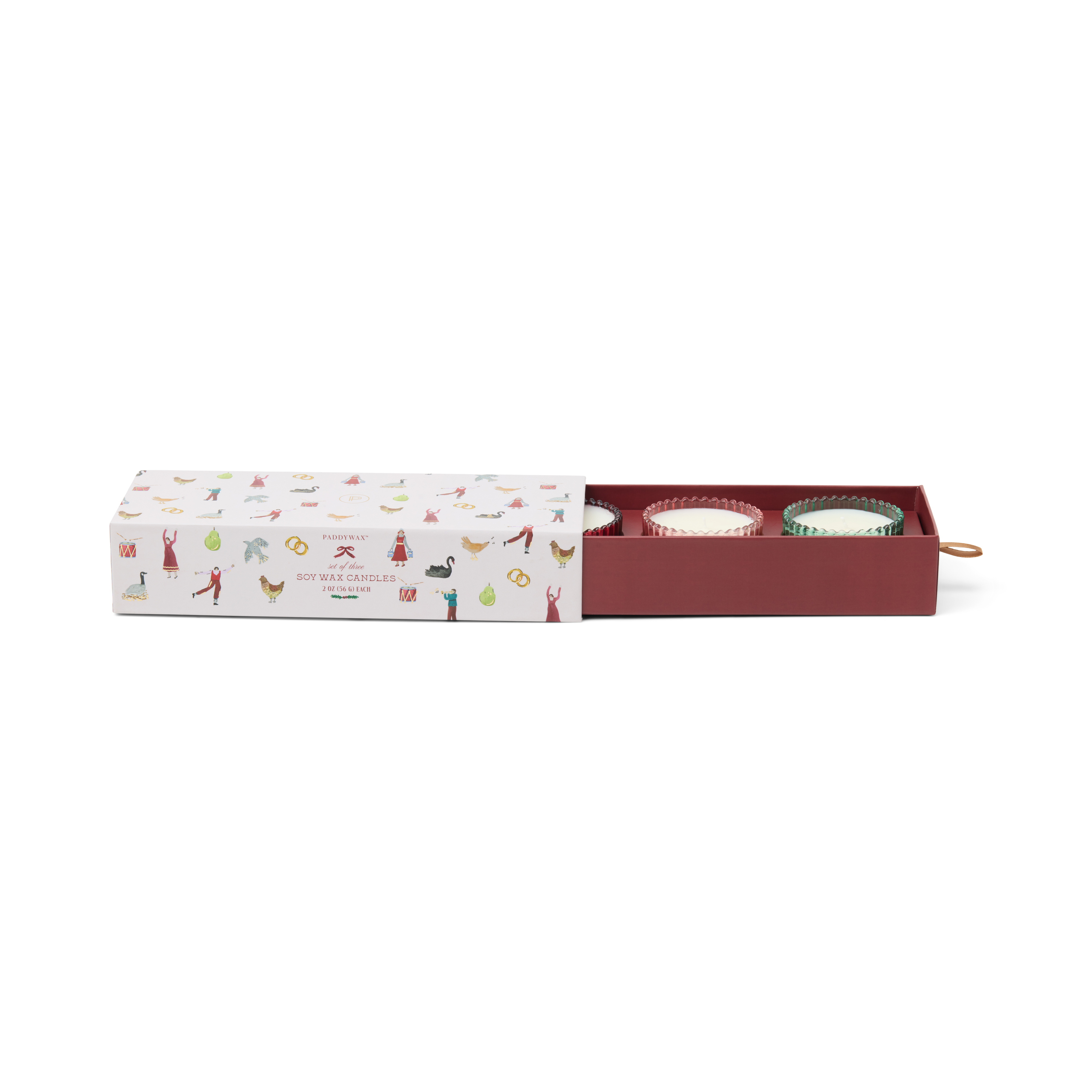 Presentset Doftljus i Räfflat Glas (3x 56 g) . Winter Berry, Pink Peppermint & Balsam Fir
