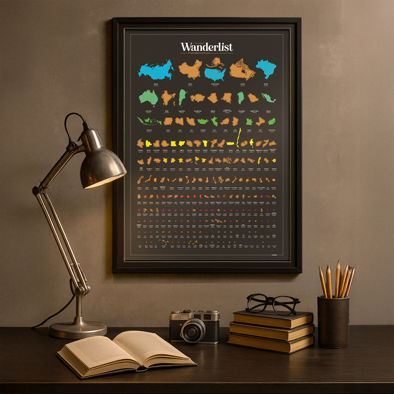 Skrapkarta Länder Wanderlist