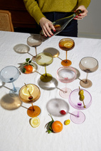 Glas Coupe The Lou- Set om 2- Oliv