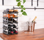 Vinställ 12 Flaskor Omonterat Svart