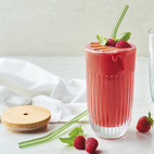 La Rochère Smoothieglas med Lock och Sugrör Ouessant