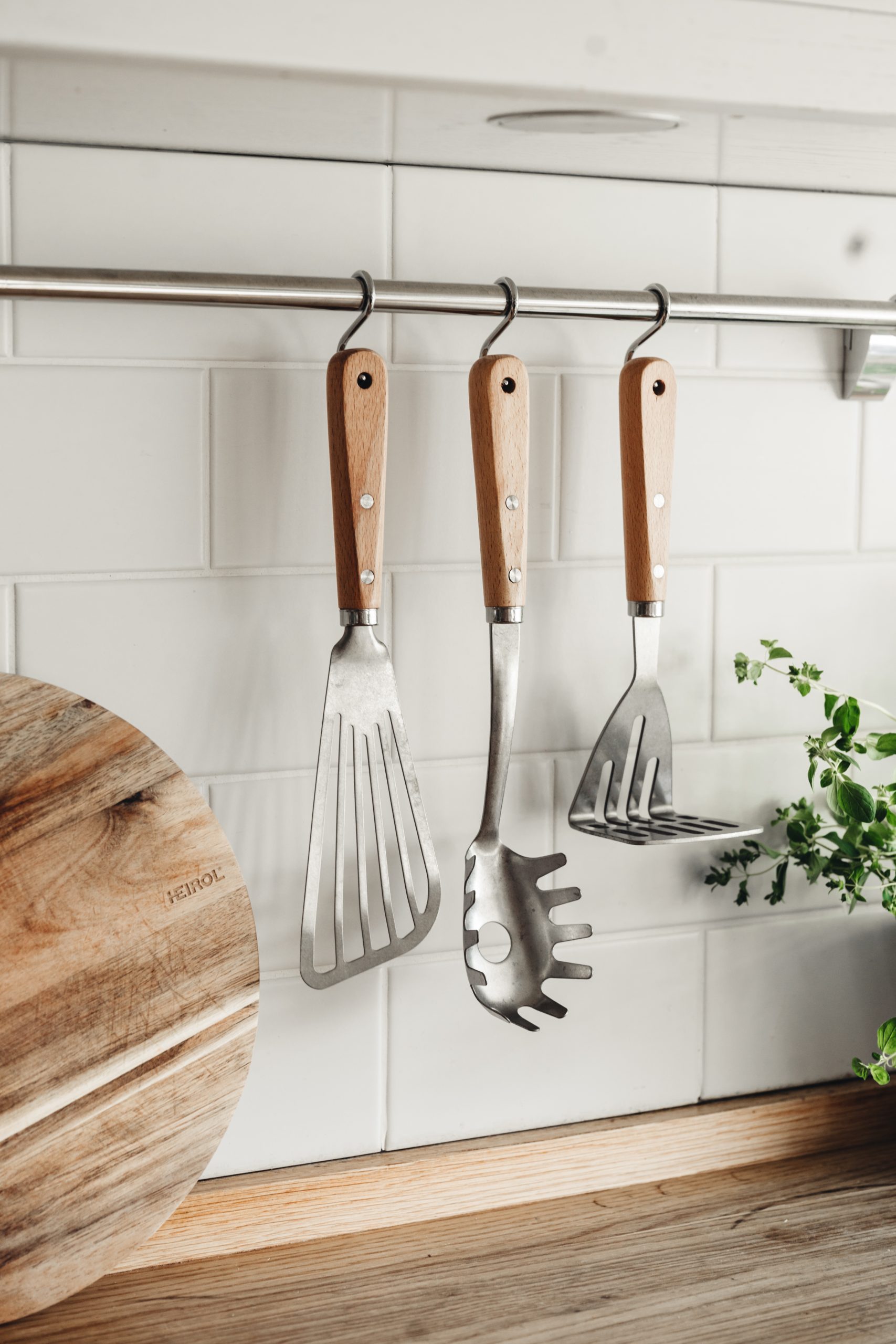 Heirol Potatisstöt Stekspade Rostfri Stål och Bokträ