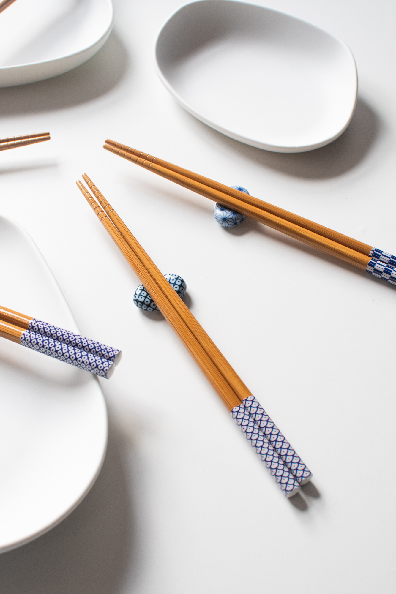 Kawai Pinnstöd Minimae Asanoha Blå Blommor