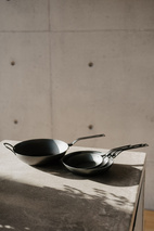 Heirol Wokpanna Kolstål Blacksteel 33 cm