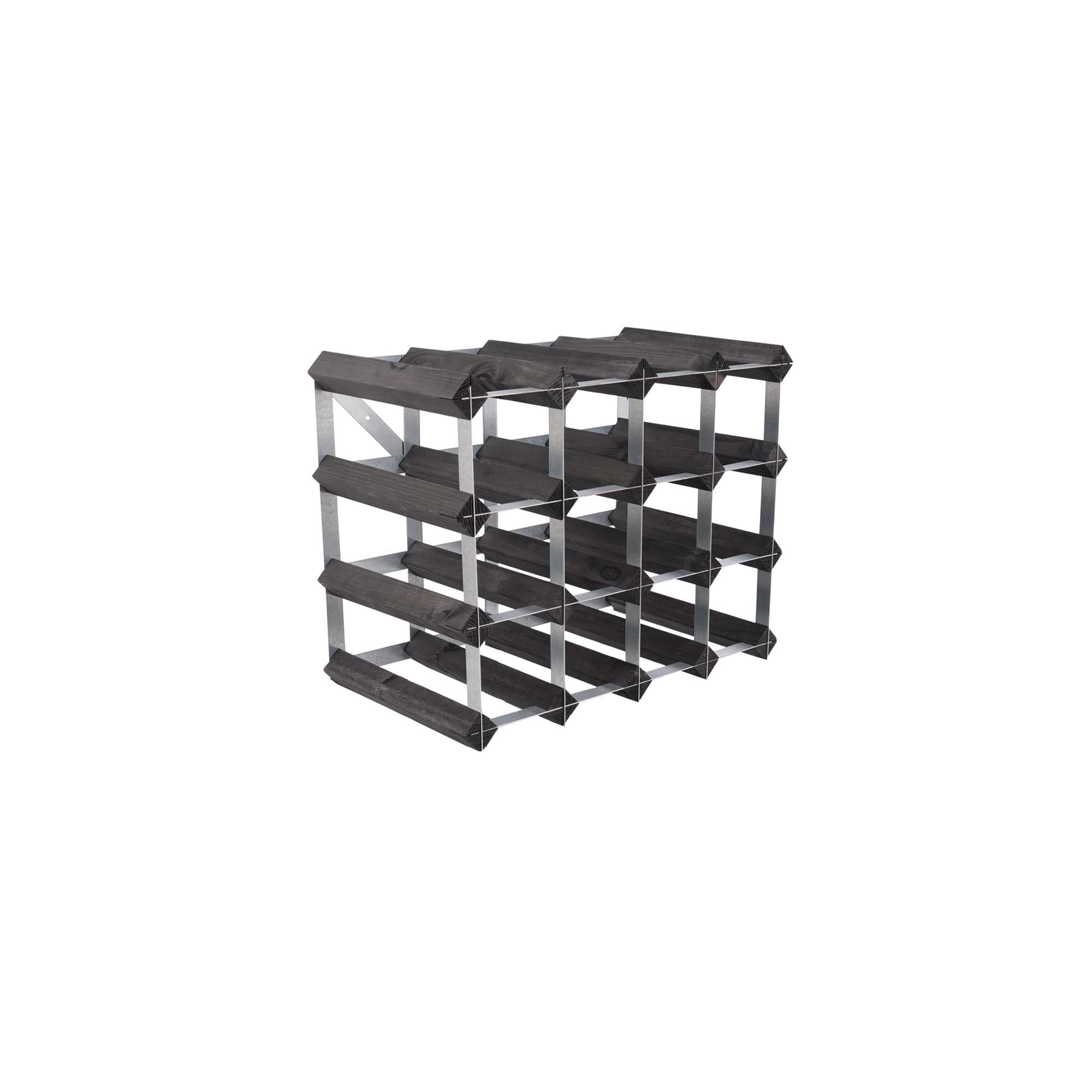 Wine Rack 16 Bottles Assembled Black