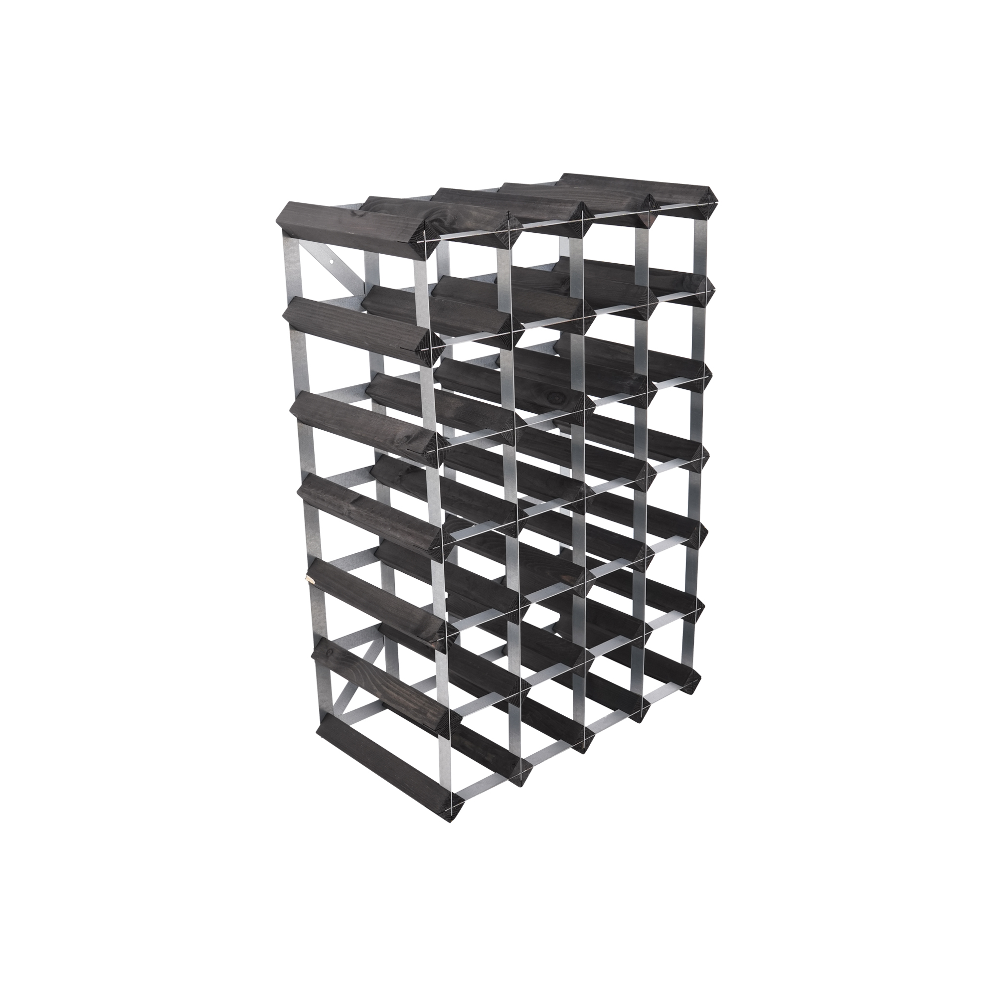 Wine Rack 30 Bottles Unassembled Black