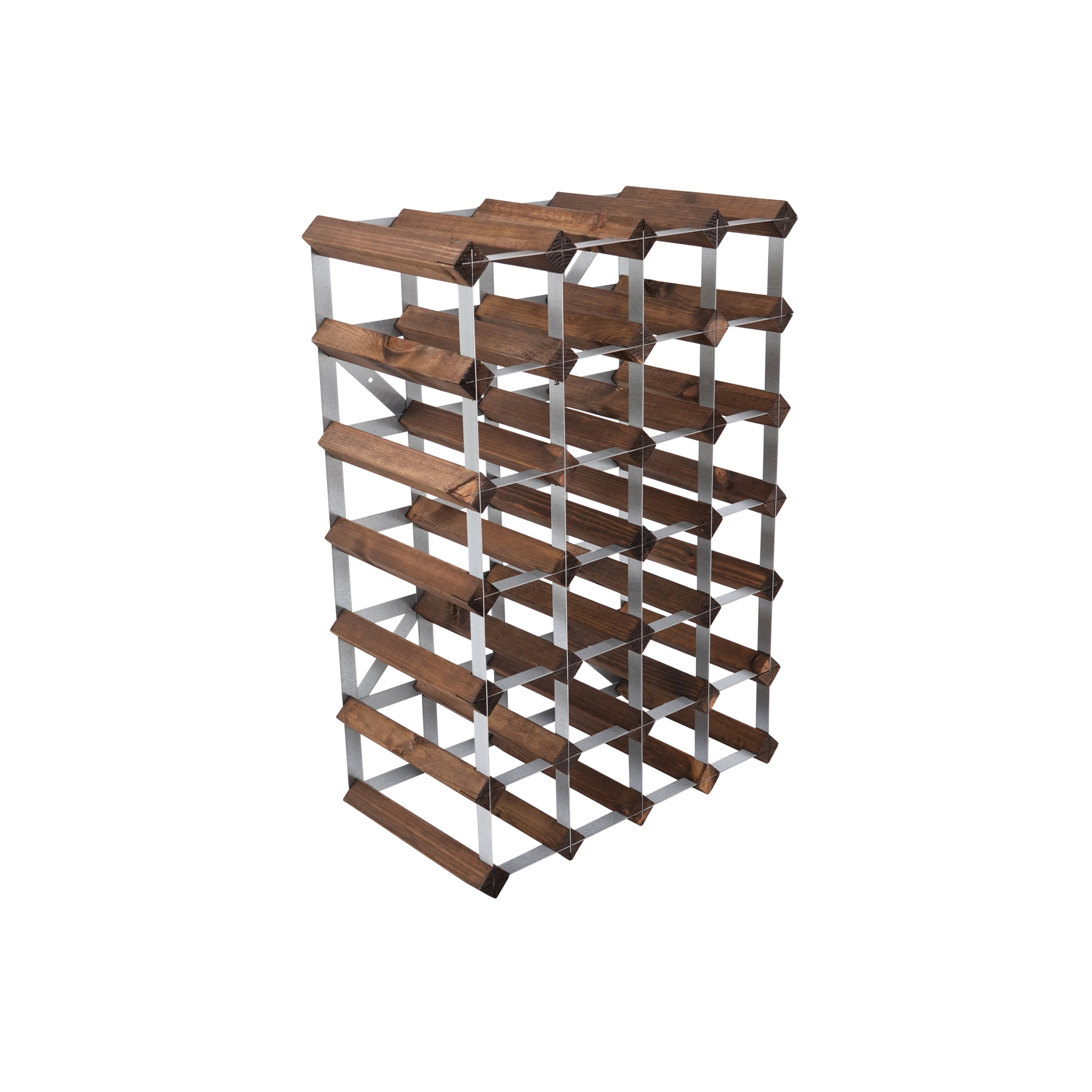 Wine Rack 30 Bottles Unassembled Dark Wood