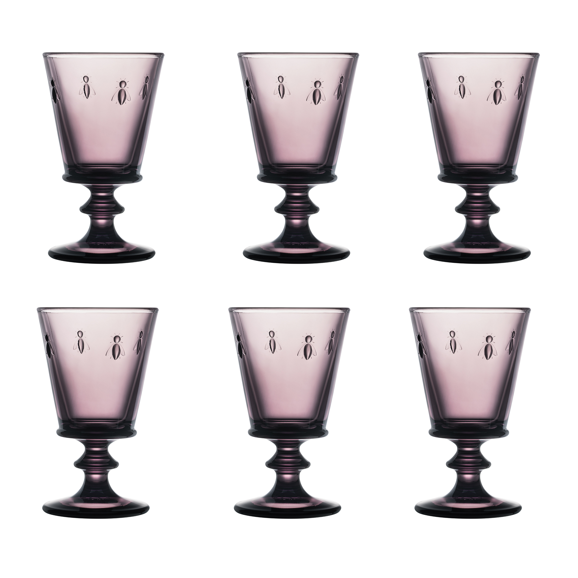 La Rochère Vinglas Abeille Aubergine 6 st