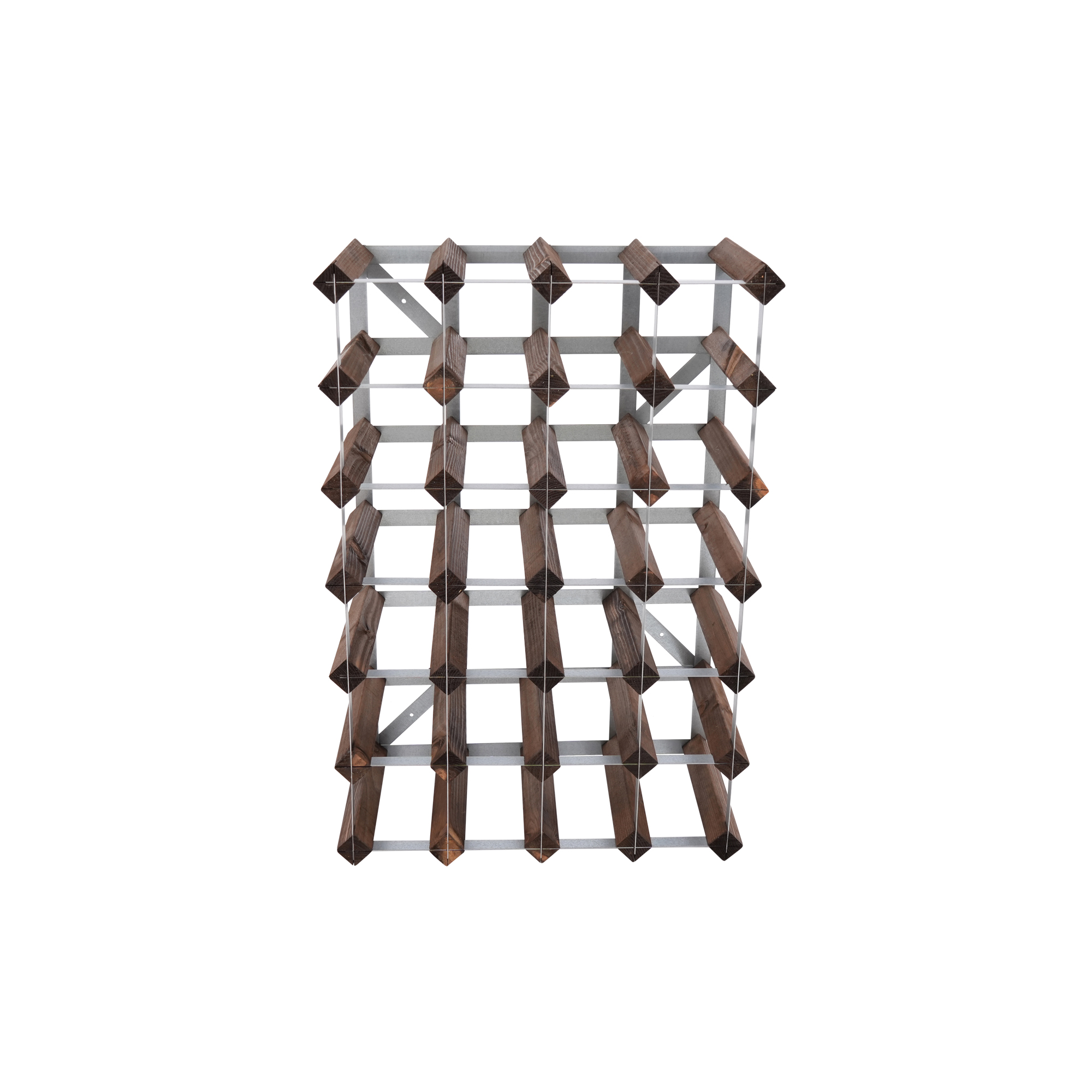 Wine Rack 30 Bottles Assembled Dark Wood