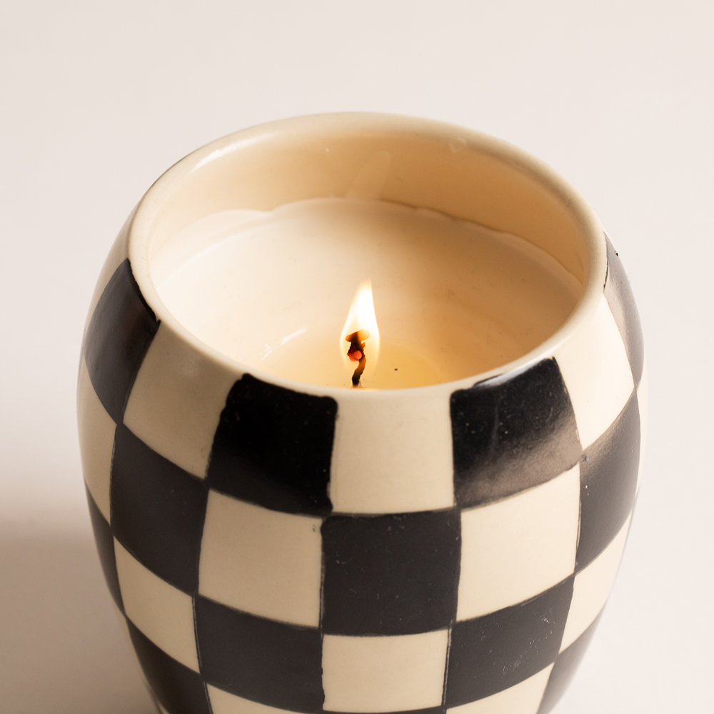 *SALE Checkmate Check Candle Black
