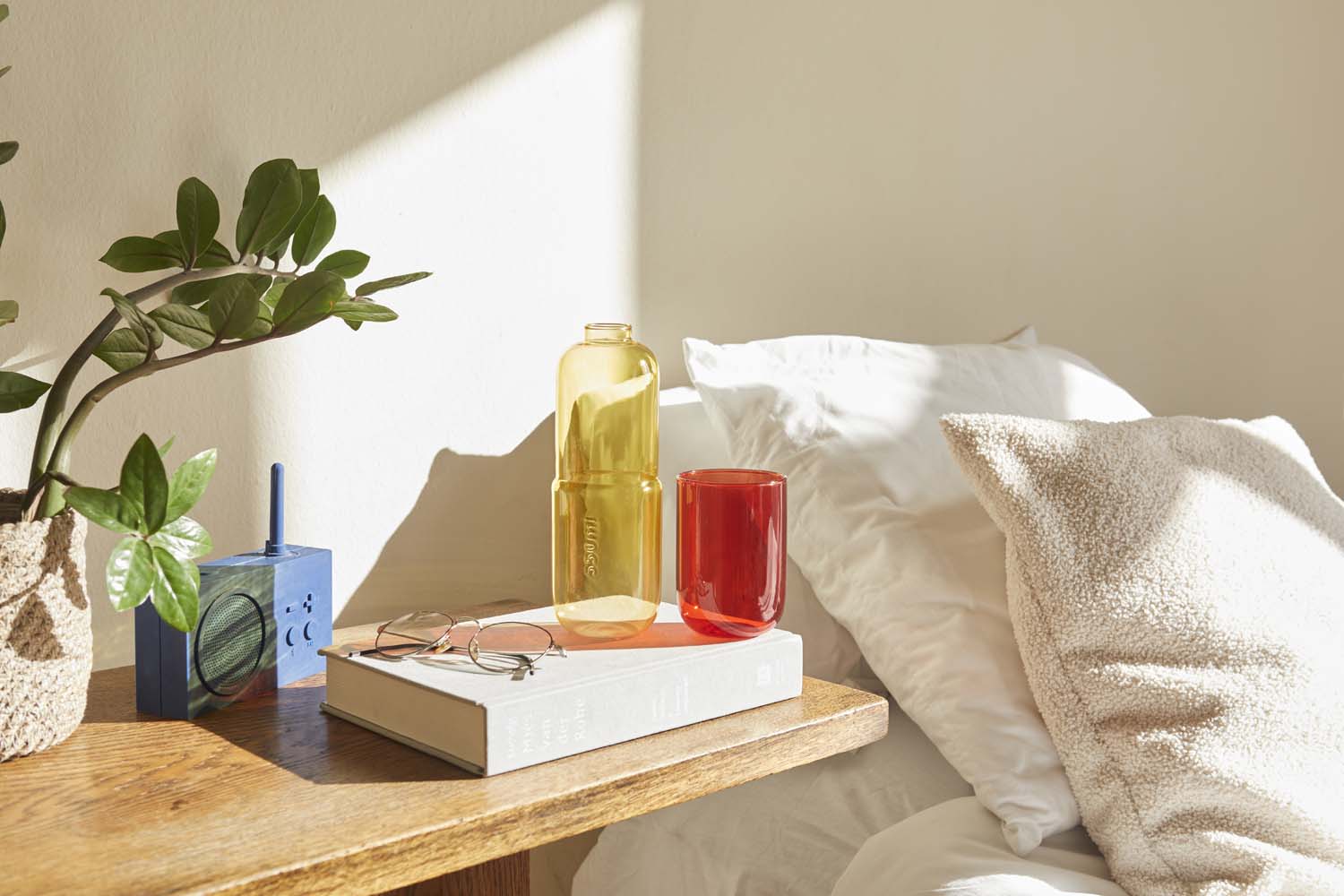 Flaska o Glas Piller, Röd/Gul glas 500 ml