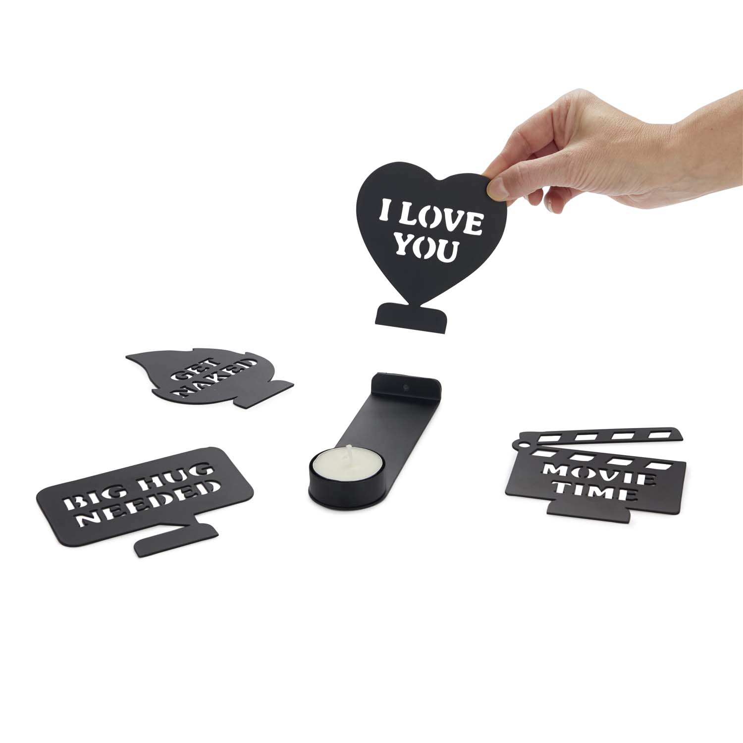 Ljushållare med budskap, Moods, Svart