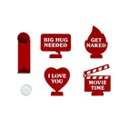 Ljushållare med budskap, Moods, Röd