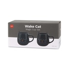 Kaffekoppar Wake cat  x 2 svart keramik