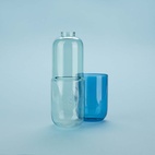 Flaska o Glas Piller, Blått Glas 500 ml