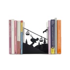 Bokstöd Skidåkare, svart metall