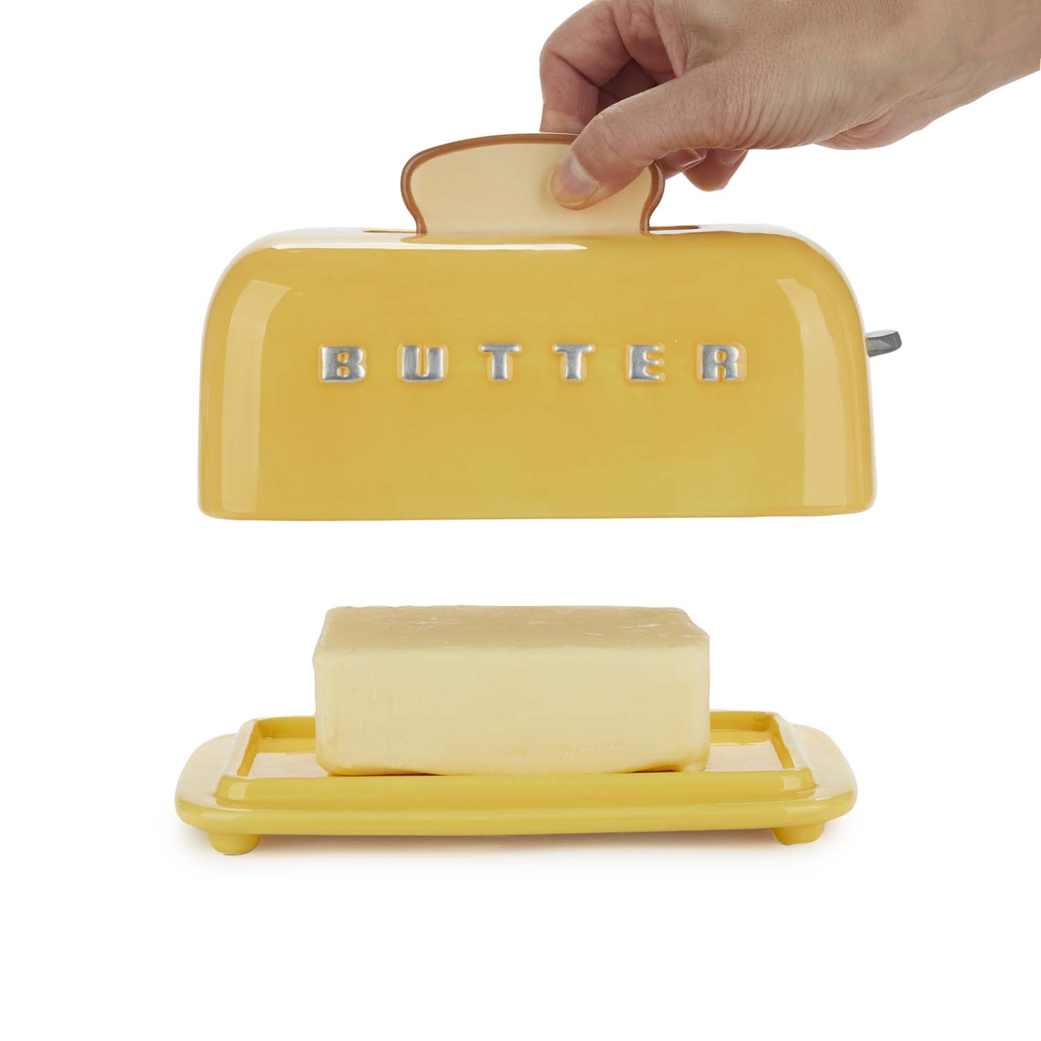 Butter container with lid Toasty, Yellow