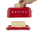 Smörbehållare med lock Toasty,  Röd