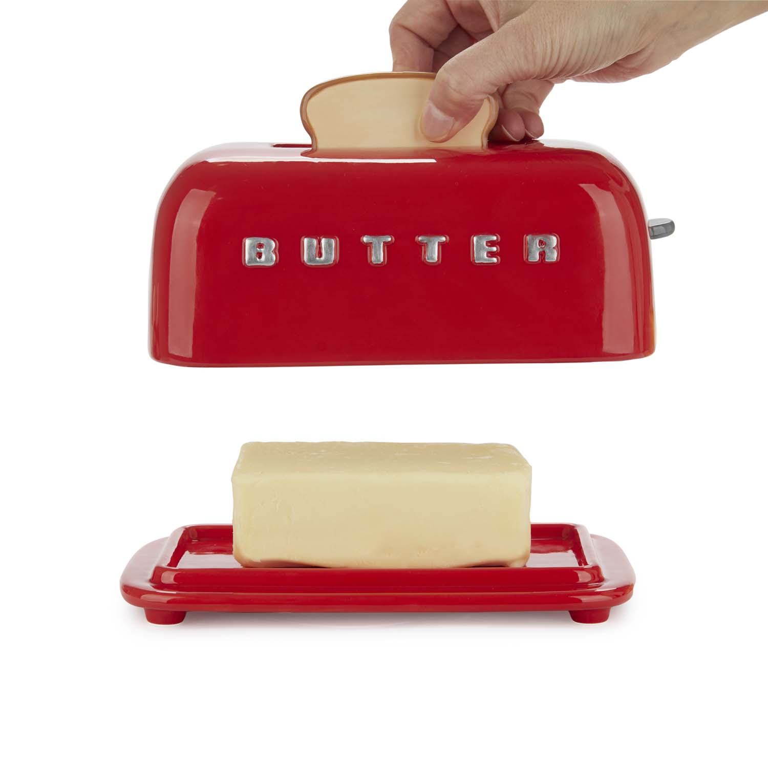 Butter container with lid Toasty, Red