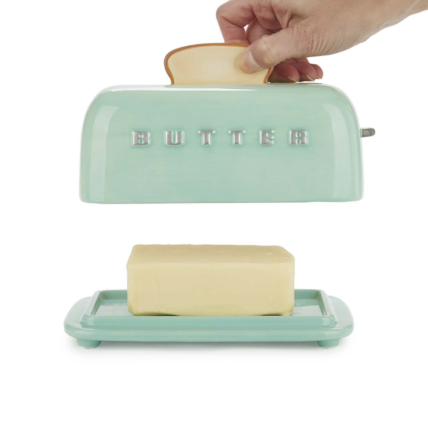 Smörbehållare med lock Toasty,  Grön