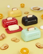 Smörbehållare med lock Toasty,  Svart