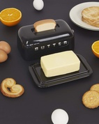 Smörbehållare med lock Toasty,  Svart