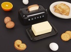Smörbehållare med lock Toasty,  Svart