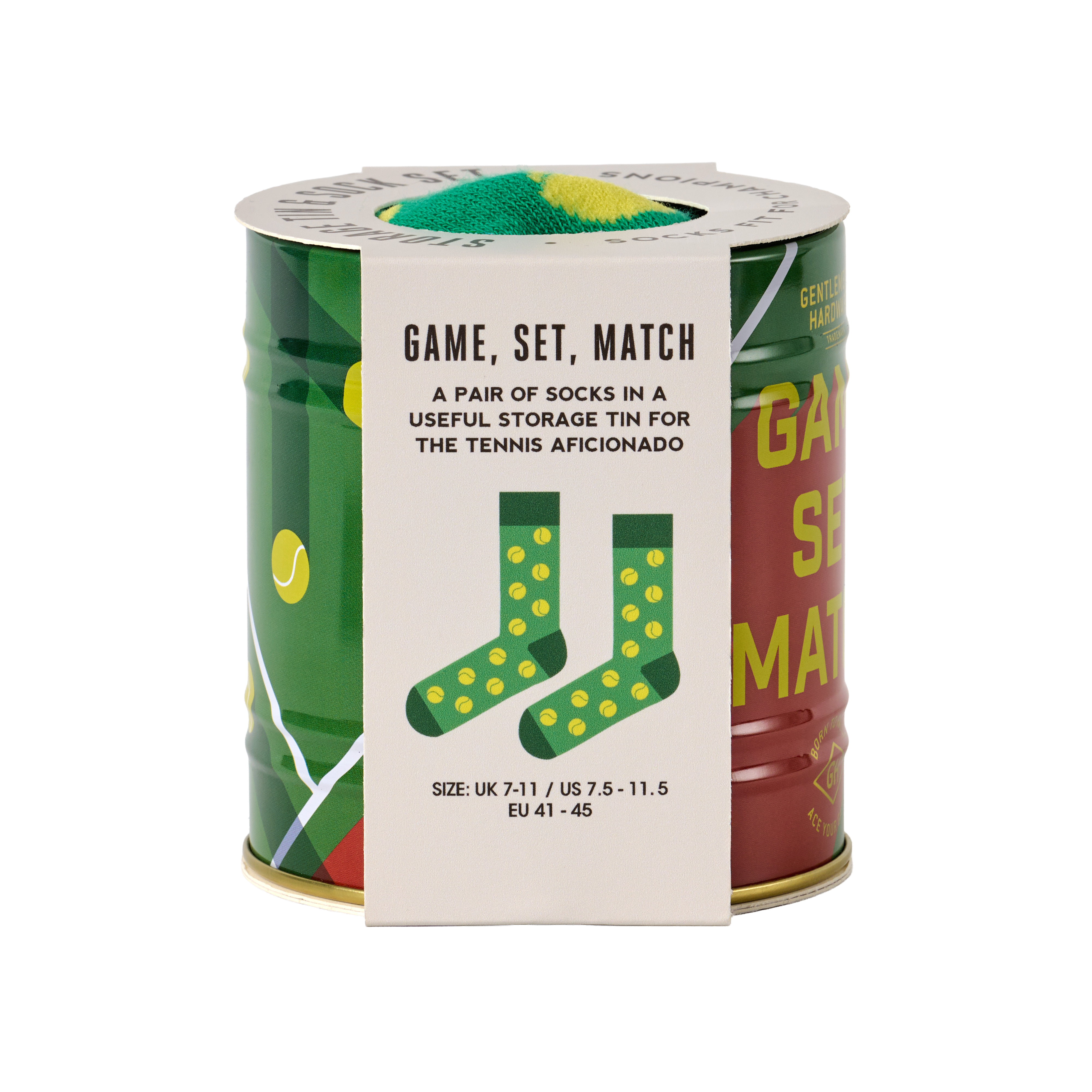 Storage Tin & Sock Set - Tennis