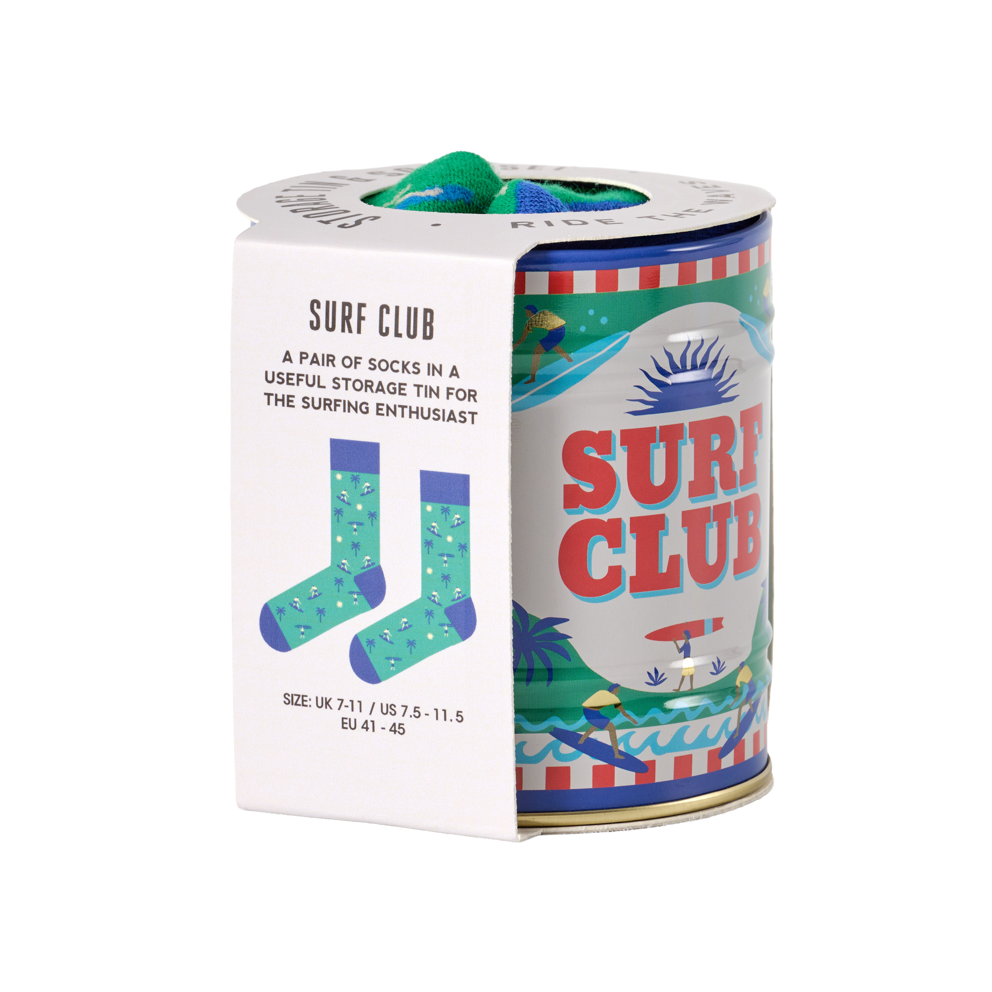 Storage Tin & Sock Set - Surfing