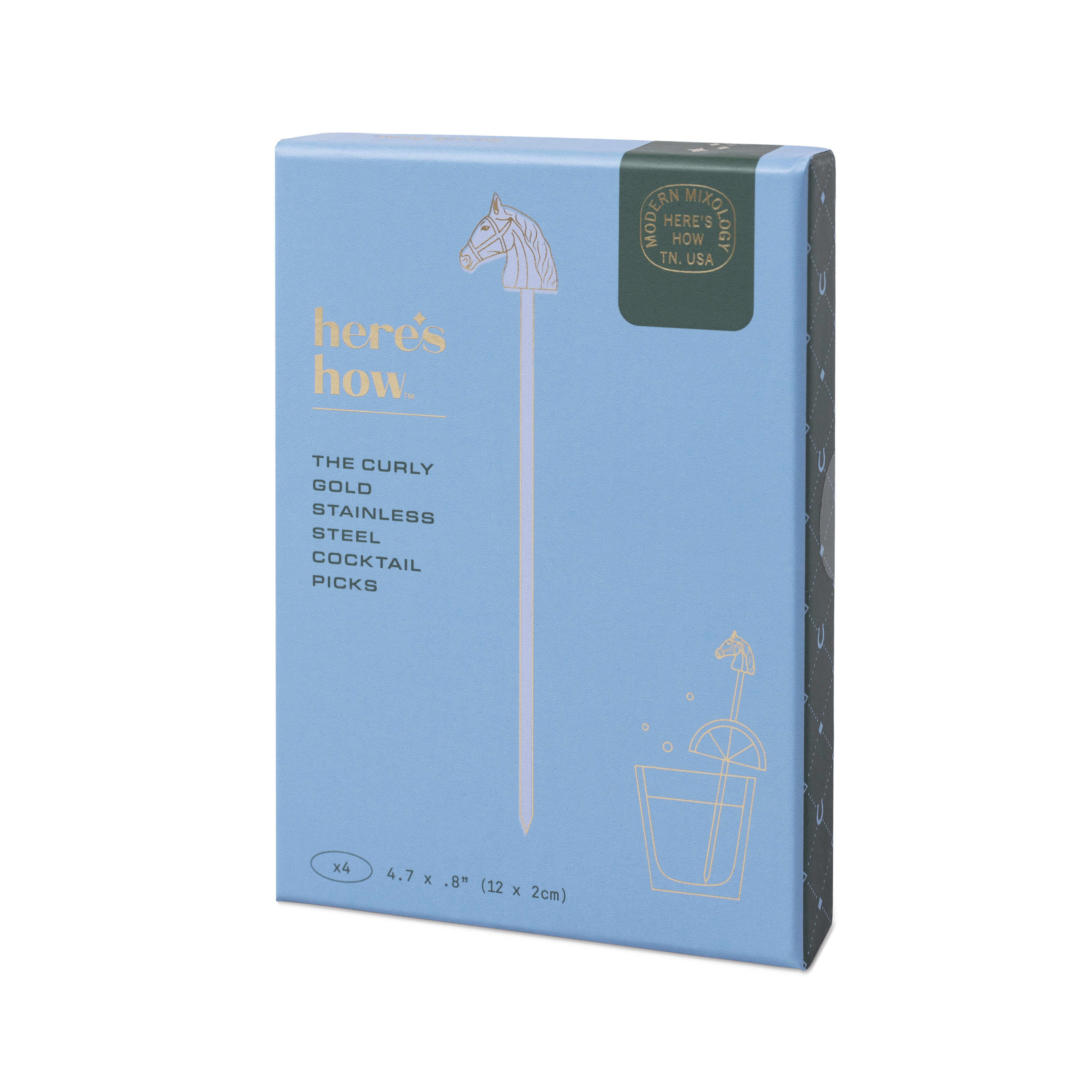 The Curly Equestrian Cocktail Picks - Set of 4