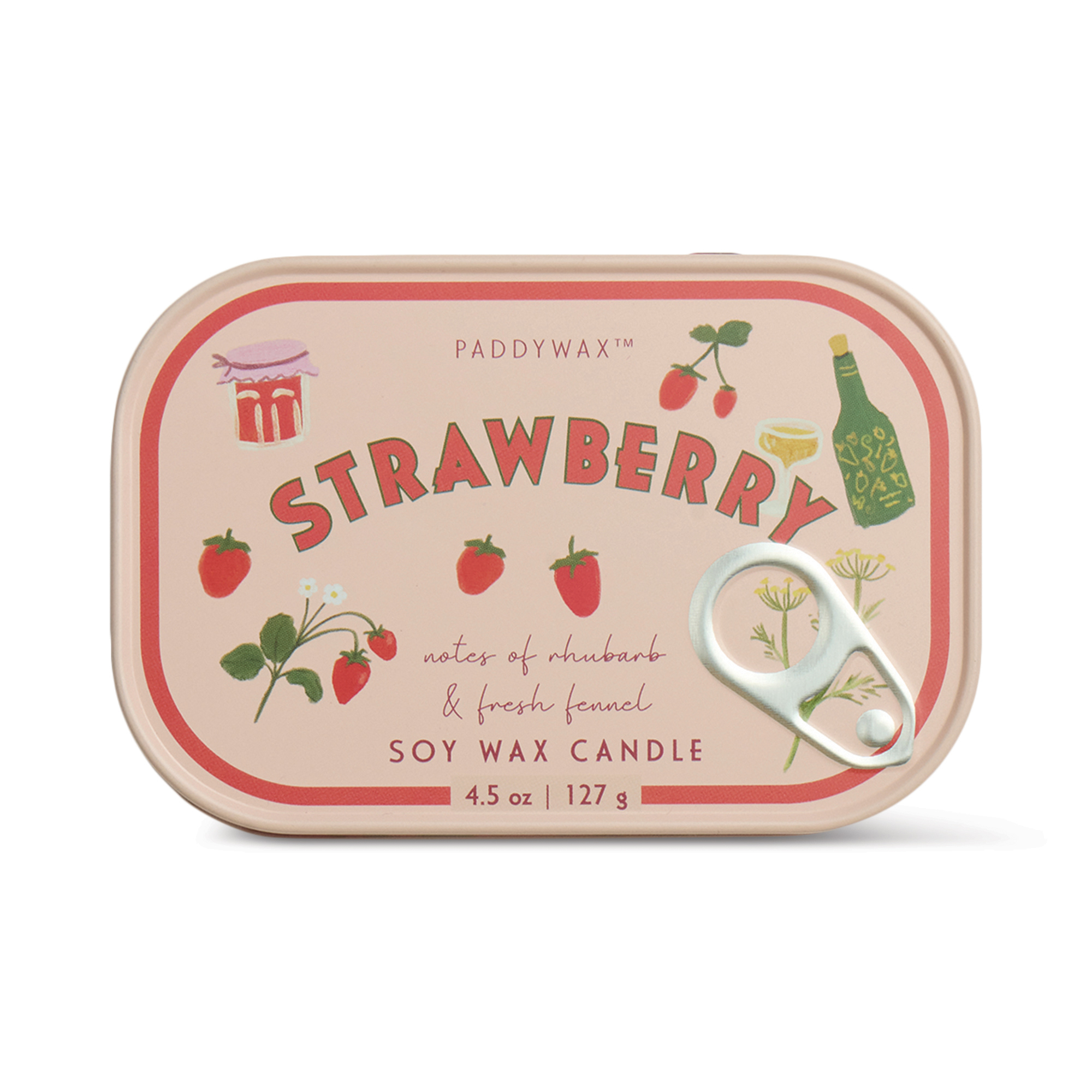 Bistro 4.5oz/127g Strawberry Printed Tin Candle - Strawberry