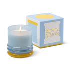 Doftljus Stacked i 2 färgat glas-  Blå /Gul -Zesty Lemon