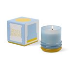 Doftljus Stacked i 2 färgat glas-  Blå /Gul -Zesty Lemon