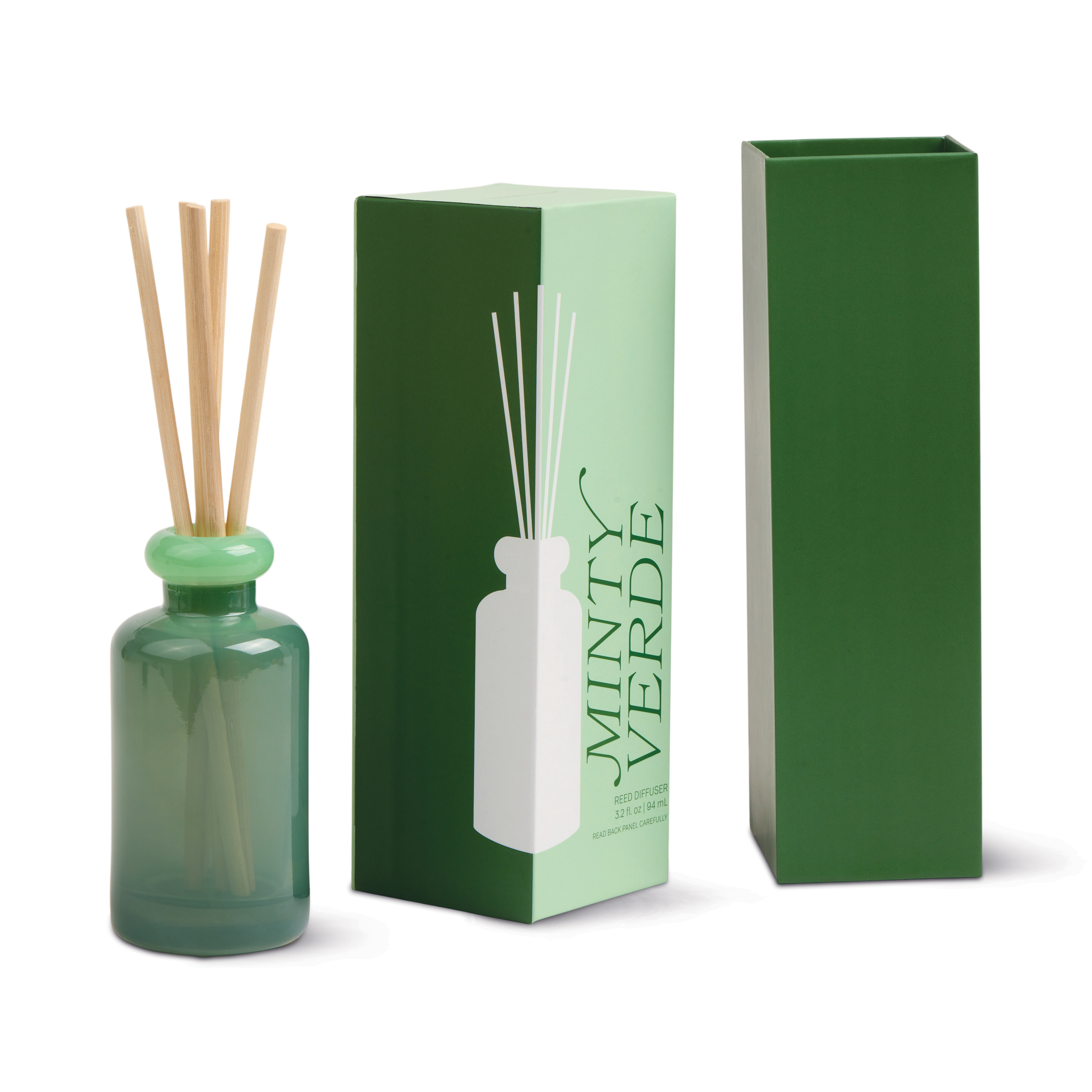 Stacked 3.2fl oz./94ml Glass Diffuser Dark Green and Bright Green - Minty Verde