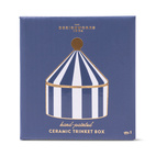 Prydnasask i keramik - Marin/ Blårandig