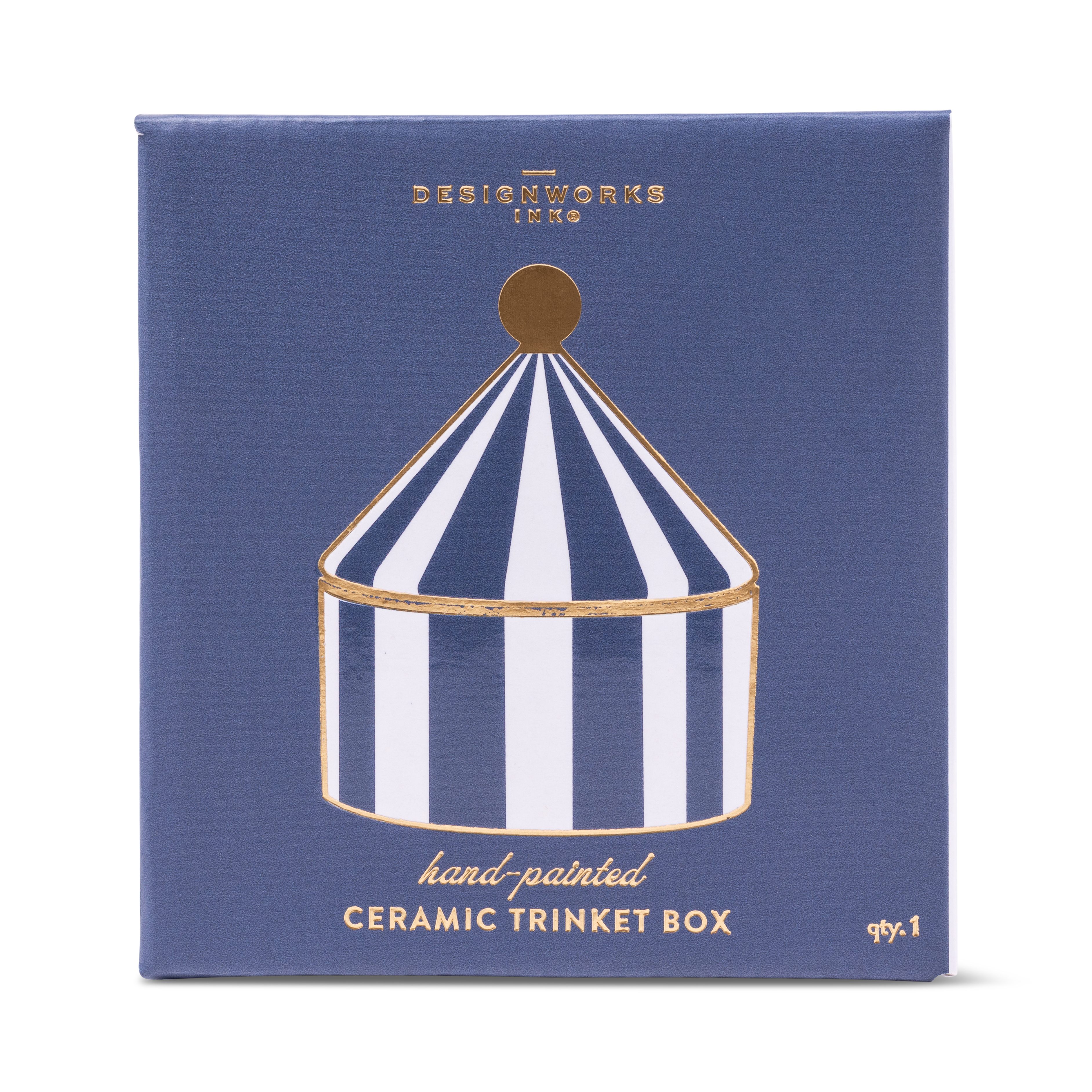Ceramic Trinket Box - Navy Stripe