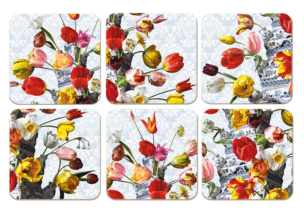 Coaster set 6p Tulips