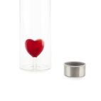 Flaska Love, Rött hjärta,  0,5 l  Borosilikatglas