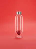Flaska Love, Rött hjärta,  0,5 l  Borosilikatglas