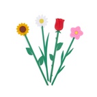 Bokmärke Blomma, Ros Röd