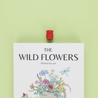 Bokmärke Blomma, Ros Röd