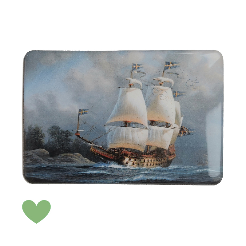 Magnet rektangulär med klar harts lins 78x53 mm