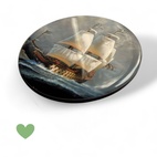 Coastermagnet, rund 80mmØ trä och klar hartslins