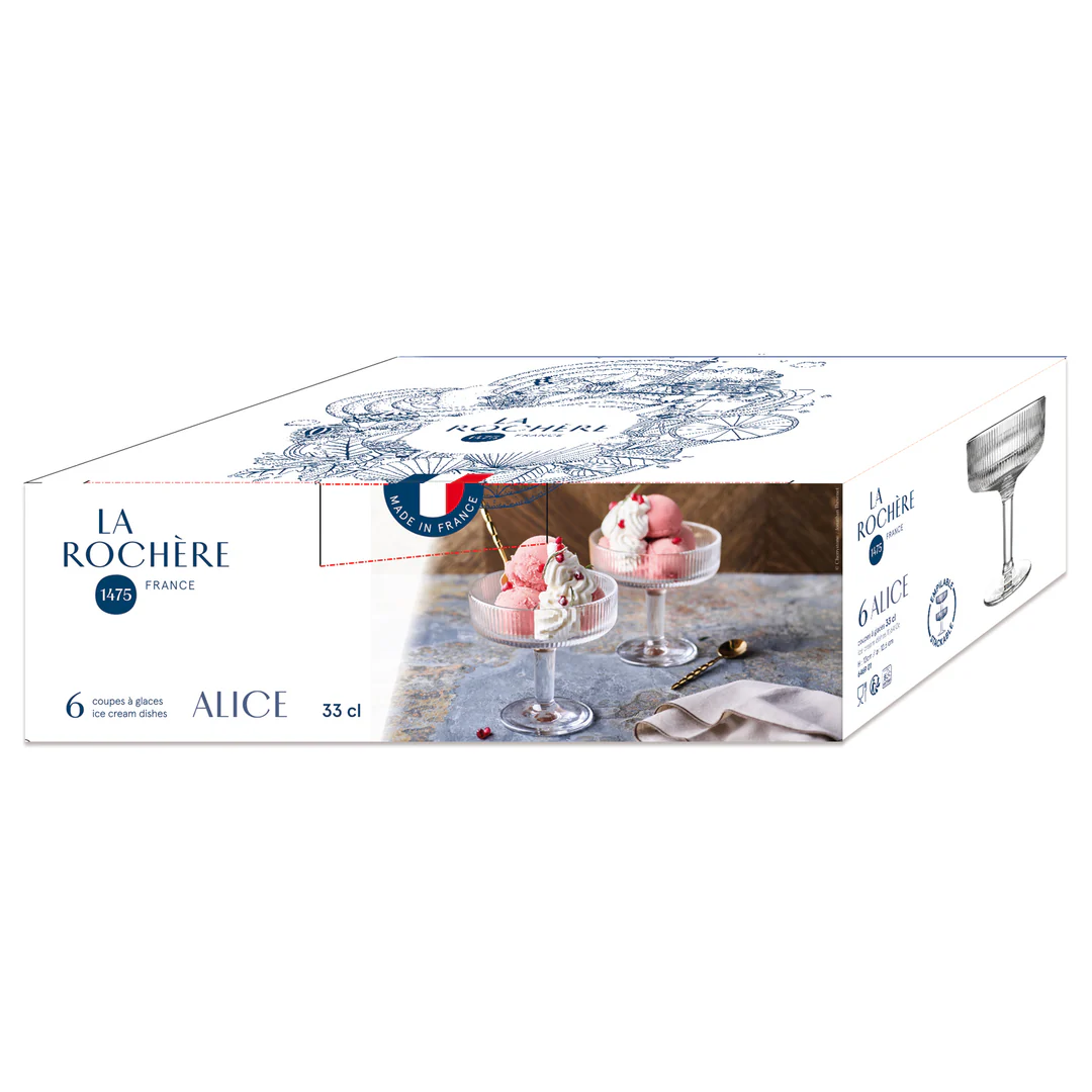 La Rochère Dessertskål Alice Rosa 6 st