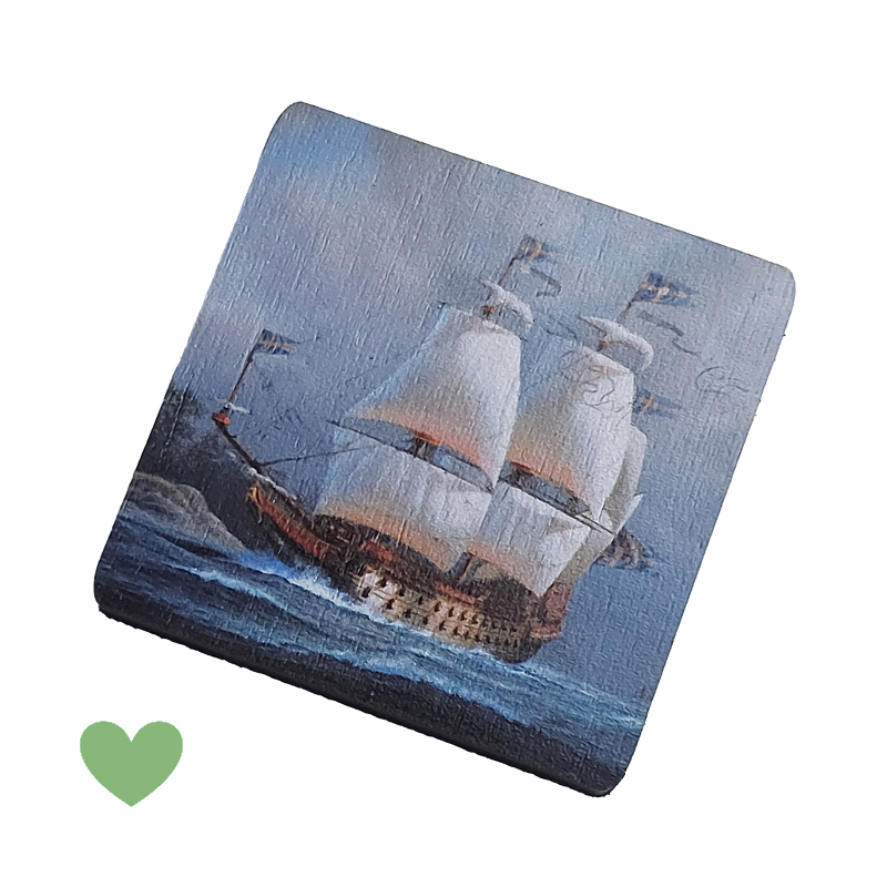 Wooden magnet squared 60x60 mm