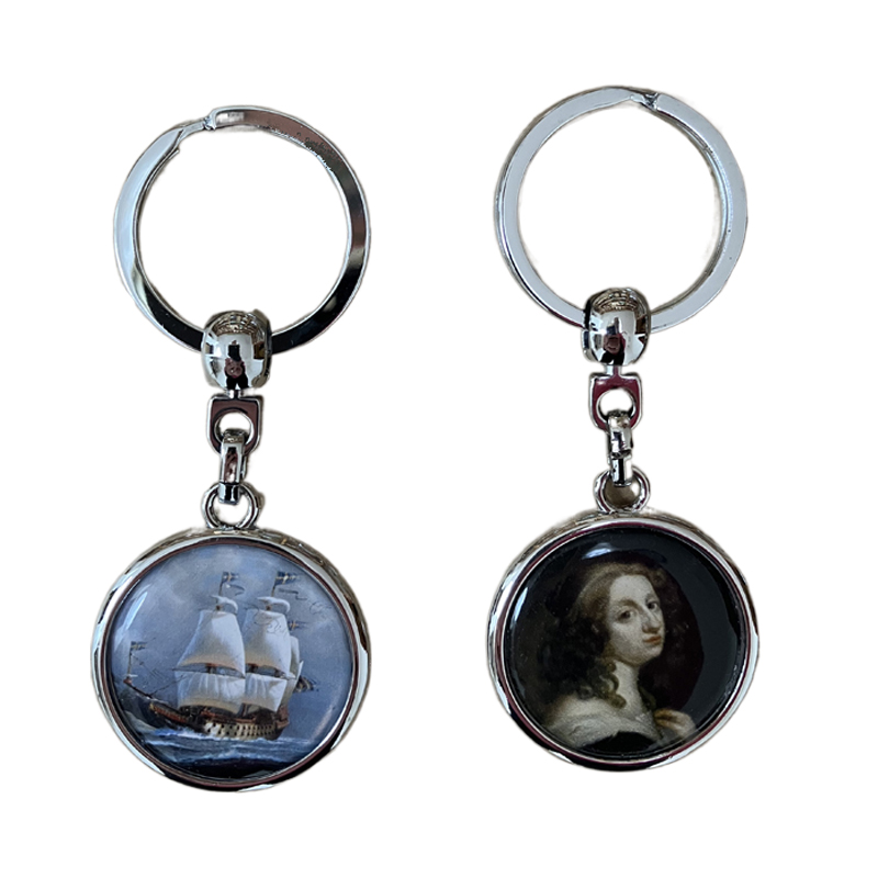 Keychain, round metal