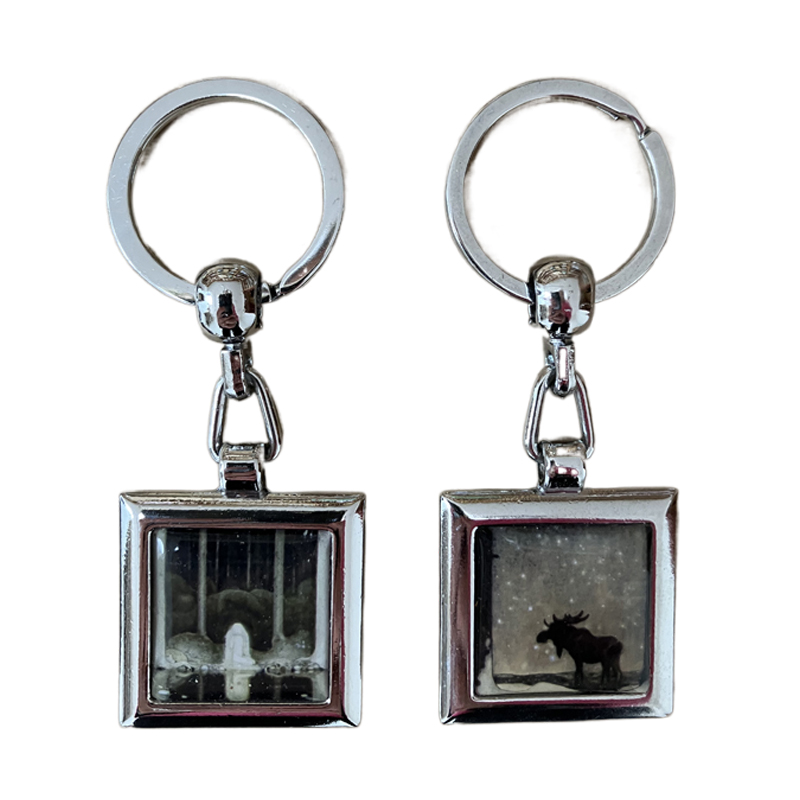 Nyckelring metall, kvadratisk