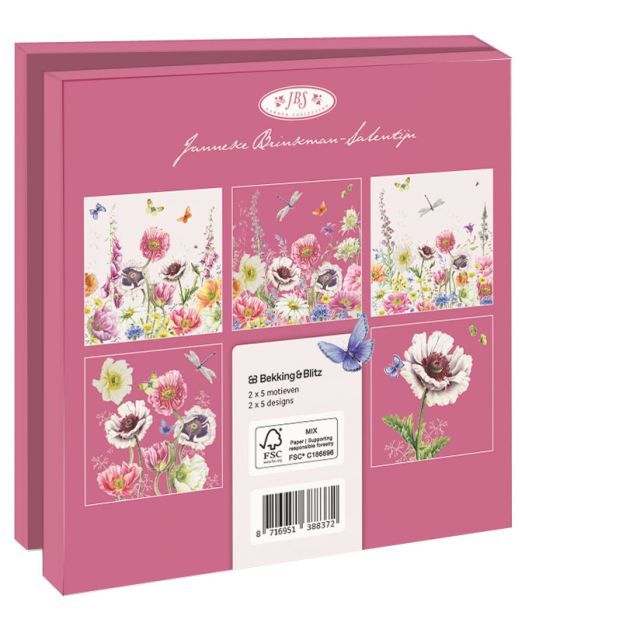 Meadow flowers, pink card set
