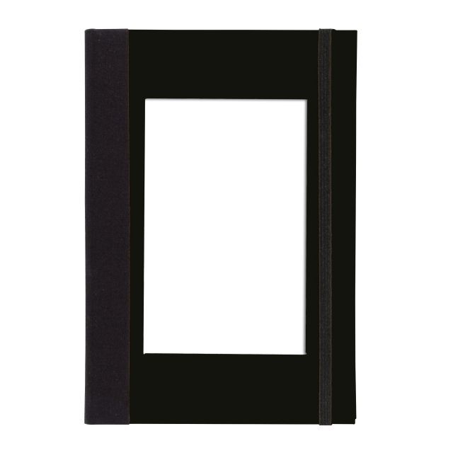 Notebook with Passpartout frame, Black portrait A5